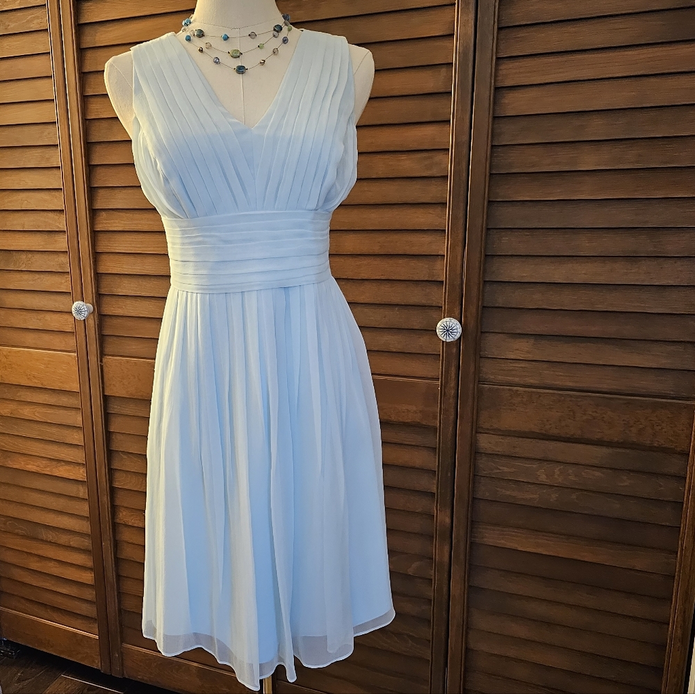 Ann Taylor Mint/Seafoam Green  A-Line Sleeveless Silk Dress (0P)